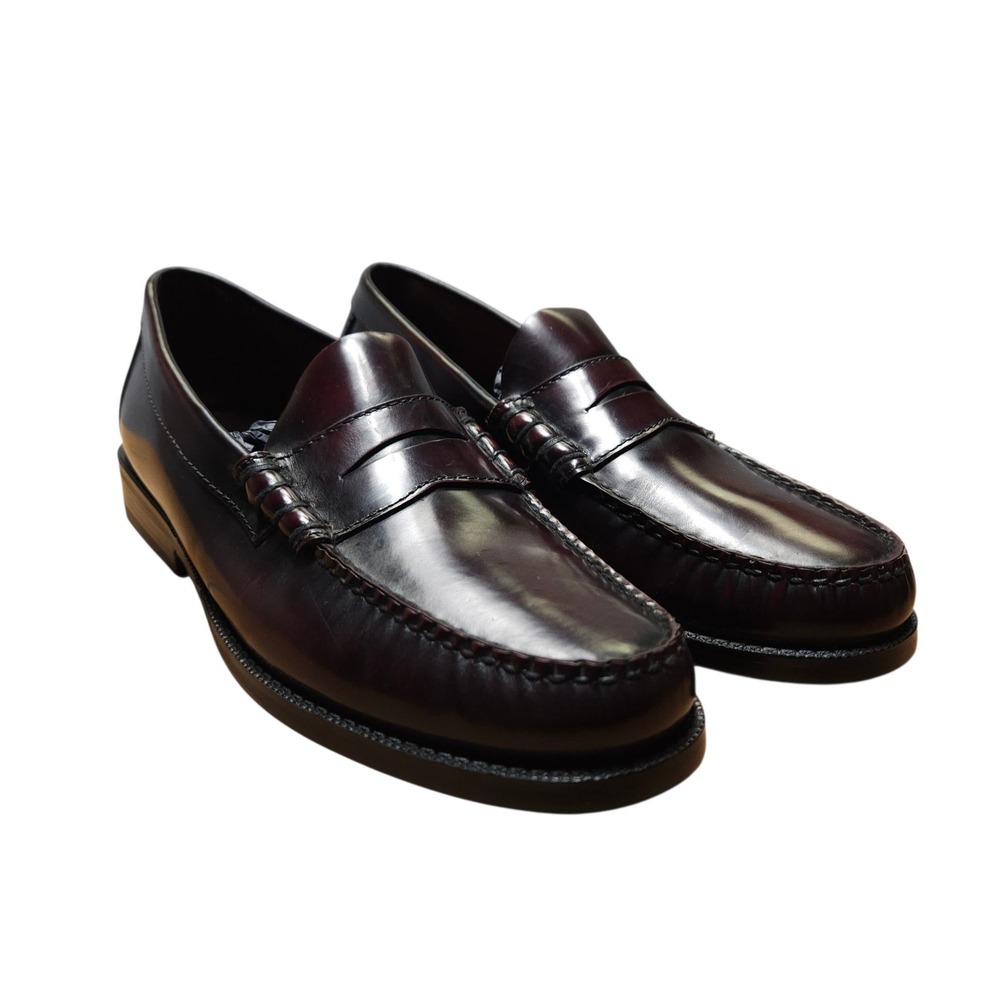 Vintage GH Bass Walton Penny Loafers Burgundy Wine Leather Mens 8.5M 6687